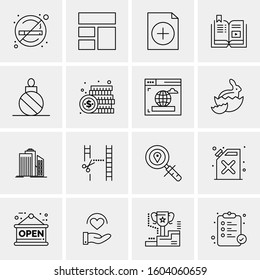 16 Universal Business Icons Vector. Creative Icon Illustration to use in web and Mobile Related project.