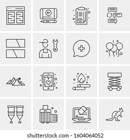 16 Universal Business Icons Vector. Creative Icon Illustration to use in web and Mobile Related project.