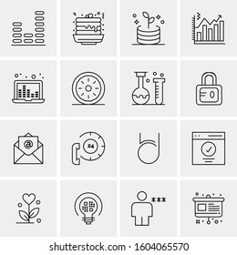 16 Universal Business Icons Vector. Creative Icon Illustration to use in web and Mobile Related project.