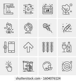 16 Universal Business Icons Vector. Creative Icon Illustration to use in web and Mobile Related project.