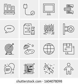 16 Universal Business Icons Vector. Creative Icon Illustration to use in web and Mobile Related project.