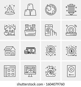 16 Universal Business Icons Vector. Creative Icon Illustration to use in web and Mobile Related project.