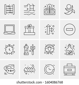 16 Universal Business Icons Vector. Creative Icon Illustration to use in web and Mobile Related project.