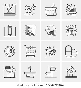 16 Universal Business Icons Vector. Creative Icon Illustration to use in web and Mobile Related project.