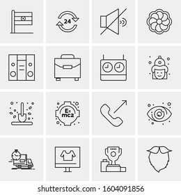 16 Universal Business Icons Vector. Creative Icon Illustration to use in web and Mobile Related project.