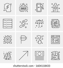 16 Universal Business Icons Vector. Creative Icon Illustration to use in web and Mobile Related project.
