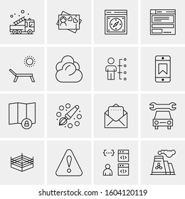 16 Universal Business Icons Vector. Creative Icon Illustration to use in web and Mobile Related project.