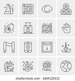 16 Universal Business Icons Vector. Creative Icon Illustration to use in web and Mobile Related project.