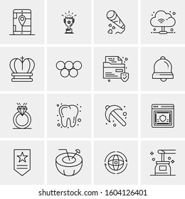 16 Universal Business Icons Vector. Creative Icon Illustration to use in web and Mobile Related project.