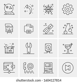 16 Universal Business Icons Vector. Creative Icon Illustration to use in web and Mobile Related project.