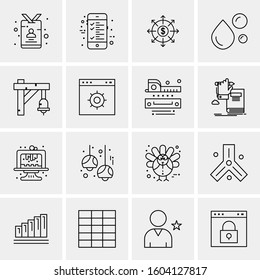 16 Universal Business Icons Vector. Creative Icon Illustration to use in web and Mobile Related project.