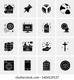 16 Universal Business Icons Vector. Creative Icon Illustration to use in web and Mobile Related project.