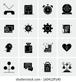 16 Universal Business Icons Vector. Creative Icon Illustration to use in web and Mobile Related project.