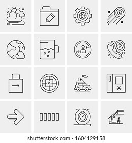 16 Universal Business Icons Vector. Creative Icon Illustration to use in web and Mobile Related project.