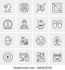 16 Universal Business Icons Vector. Creative Icon Illustration to use in web and Mobile Related project.
