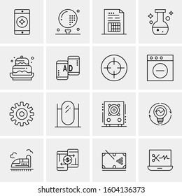 16 Universal Business Icons Vector. Creative Icon Illustration to use in web and Mobile Related project.