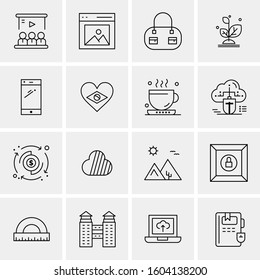 16 Universal Business Icons Vector. Creative Icon Illustration to use in web and Mobile Related project.