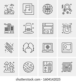 16 Universal Business Icons Vector. Creative Icon Illustration to use in web and Mobile Related project.
