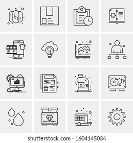 16 Universal Business Icons Vector. Creative Icon Illustration to use in web and Mobile Related project.