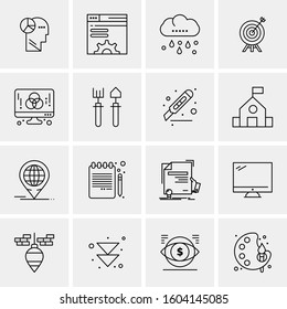 16 Universal Business Icons Vector. Creative Icon Illustration to use in web and Mobile Related project.