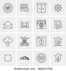 16 Universal Business Icons Vector. Creative Icon Illustration to use in web and Mobile Related project.