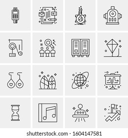 16 Universal Business Icons Vector. Creative Icon Illustration to use in web and Mobile Related project.