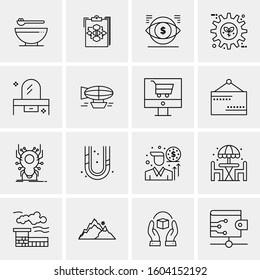16 Universal Business Icons Vector. Creative Icon Illustration to use in web and Mobile Related project.