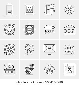 16 Universal Business Icons Vector. Creative Icon Illustration to use in web and Mobile Related project.