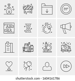16 Universal Business Icons Vector. Creative Icon Illustration to use in web and Mobile Related project.