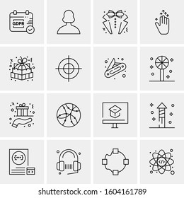 16 Universal Business Icons Vector. Creative Icon Illustration to use in web and Mobile Related project.