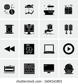 16 Universal Business Icons Vector. Creative Icon Illustration to use in web and Mobile Related project.