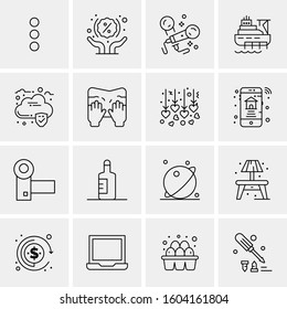 16 Universal Business Icons Vector. Creative Icon Illustration to use in web and Mobile Related project.