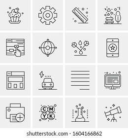 16 Universal Business Icons Vector. Creative Icon Illustration to use in web and Mobile Related project.