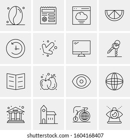 16 Universal Business Icons Vector. Creative Icon Illustration to use in web and Mobile Related project.