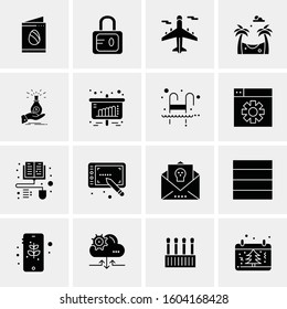 16 Universal Business Icons Vector. Creative Icon Illustration to use in web and Mobile Related project.