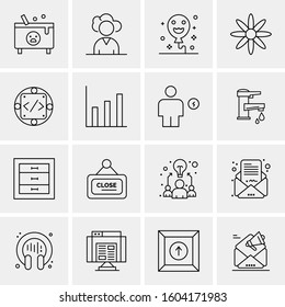 16 Universal Business Icons Vector. Creative Icon Illustration to use in web and Mobile Related project.