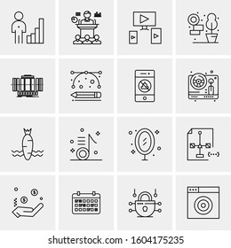 16 Universal Business Icons Vector. Creative Icon Illustration to use in web and Mobile Related project.