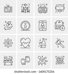 16 Universal Business Icons Vector. Creative Icon Illustration to use in web and Mobile Related project.