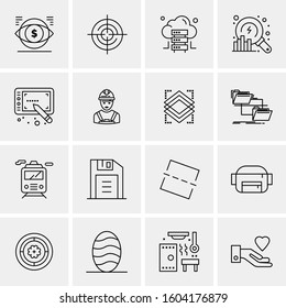 16 Universal Business Icons Vector. Creative Icon Illustration to use in web and Mobile Related project.