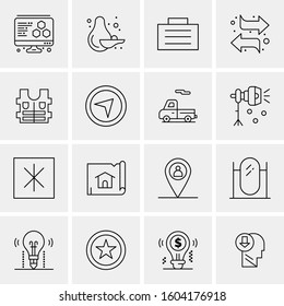 16 Universal Business Icons Vector. Creative Icon Illustration to use in web and Mobile Related project.