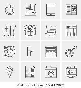 16 Universal Business Icons Vector. Creative Icon Illustration to use in web and Mobile Related project.