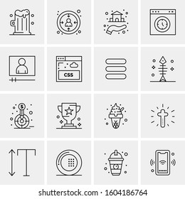 16 Universal Business Icons Vector. Creative Icon Illustration to use in web and Mobile Related project.