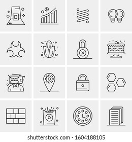 16 Universal Business Icons Vector. Creative Icon Illustration to use in web and Mobile Related project.