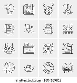 16 Universal Business Icons Vector. Creative Icon Illustration to use in web and Mobile Related project.