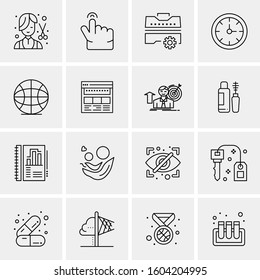 16 Universal Business Icons Vector. Creative Icon Illustration to use in web and Mobile Related project.