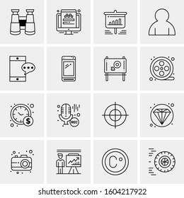 16 Universal Business Icons Vector. Creative Icon Illustration to use in web and Mobile Related project.