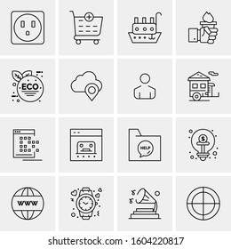 16 Universal Business Icons Vector. Creative Icon Illustration to use in web and Mobile Related project.