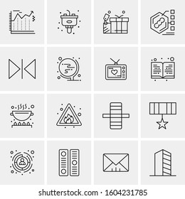 16 Universal Business Icons Vector. Creative Icon Illustration to use in web and Mobile Related project.