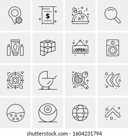 16 Universal Business Icons Vector. Creative Icon Illustration to use in web and Mobile Related project.