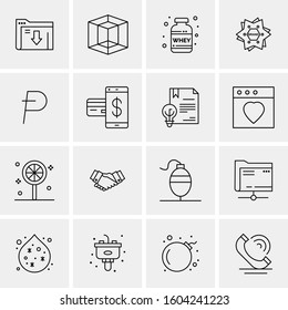 16 Universal Business Icons Vector. Creative Icon Illustration to use in web and Mobile Related project.